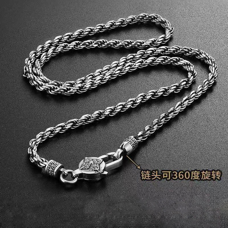 六字真言金刚杵麻绳编织项链
