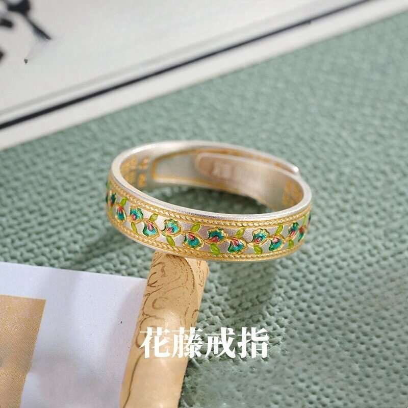 新款花藤戒指设计款小众精致简约