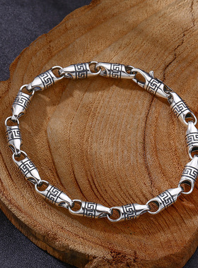 新款回纹桶珠拼接手链潮流复古做