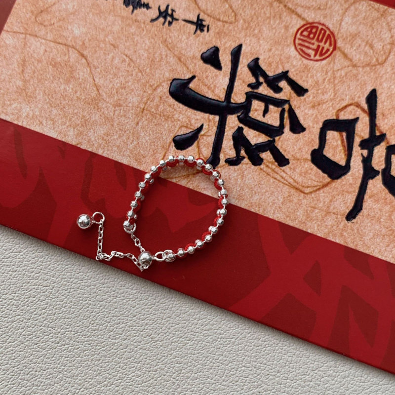 新年款手工编织红绳戒指女复古简