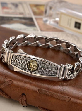 新款潮复古狮子头霸气个性嘻哈男