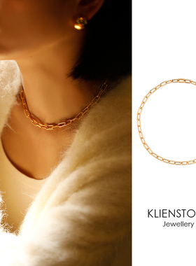 节式链复古百搭金色花纹项链