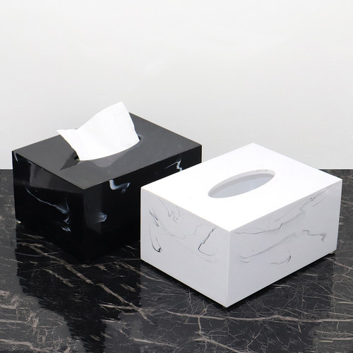 大理石纹纸巾盒子轻奢洗漱套装