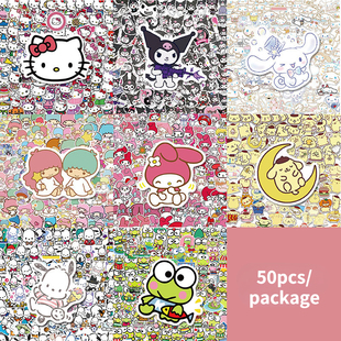 50pcs Sanrio Stickers Hello Kitty Stickers Kuromi My Melody