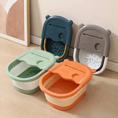 Portable Foldable Cat-Themed Foot Soak Tub - No Power Needed