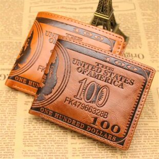 Men's Wallets With 100 US Dollar Pattern Wallet Male Leather