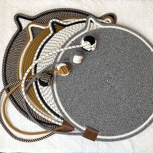 Cat scratching pad, natural cotton rope scratching pad, with