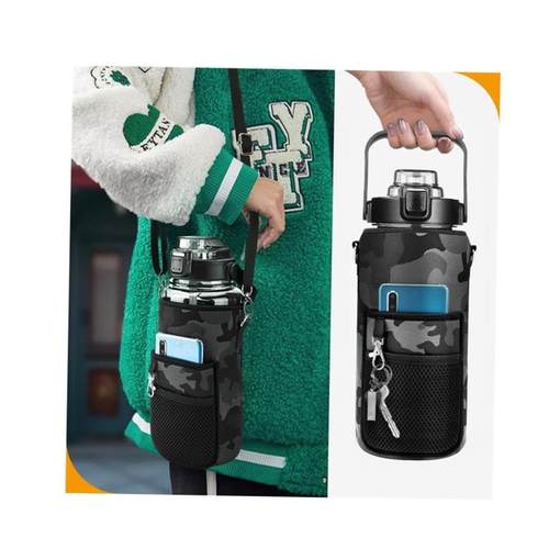 2 Liter Water Bottle With Sleeve 64 OZ Inspirational Half Ga