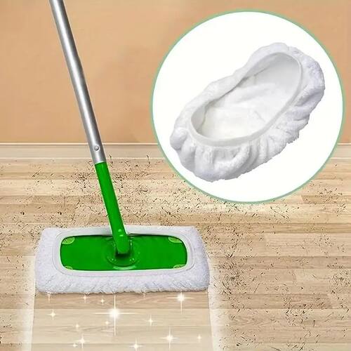 4 pieces of green, white, and gray mop cloths with strong wa
