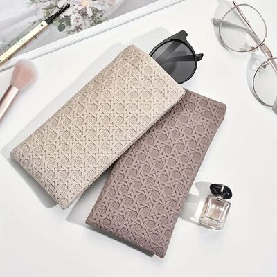 Portable Squeeze Top Sunglass Case - Leather Soft Sunglasses
