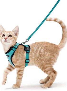 Cat Harness and Leash for Walking,Escape Proof Soft Adjustab