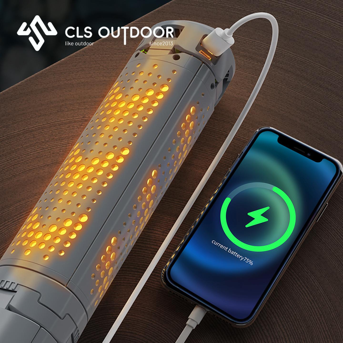 CLS户外伸缩露营灯1m折叠LED野外便携充电天幕帐篷超长续航火焰灯