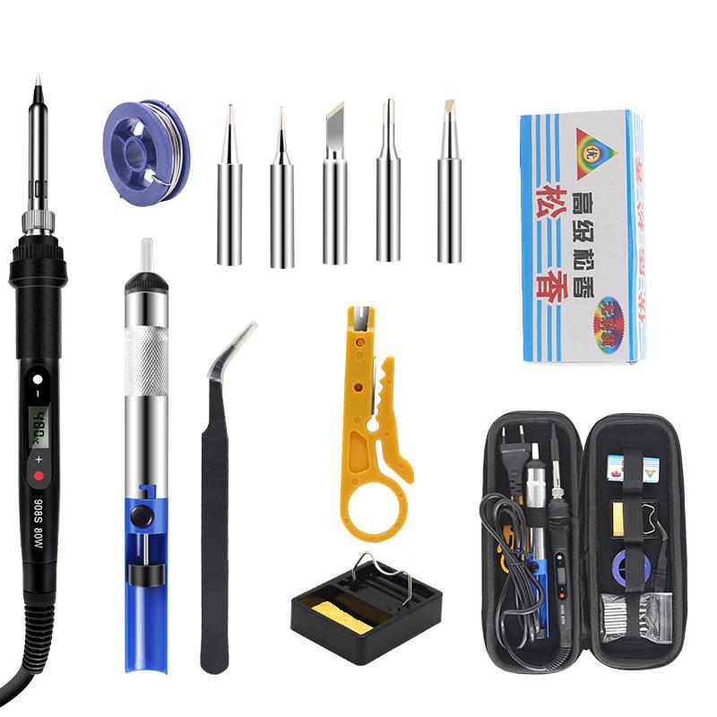 厂家80W内热数显电烙铁套装家用可调温恒温908S 烙铁电子焊接维修
