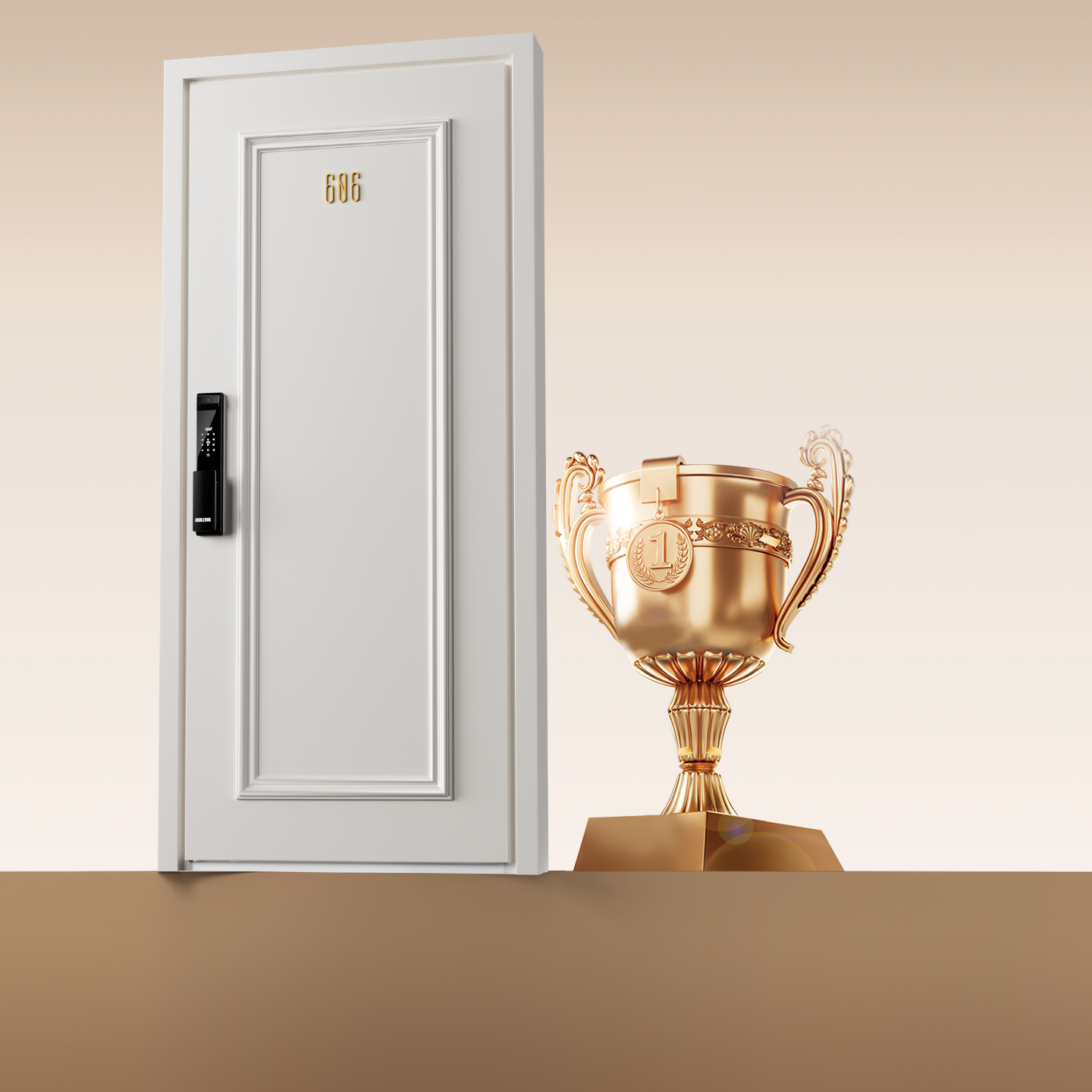 欧帝乐高端奶油风甲级防盗家用智能密码锁安全门入户门轻奢进户门