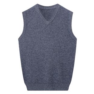 男士 背年心款 羊绒领衫 YA中老休闲字纯色加厚毛衫 坎肩 5702 冬季