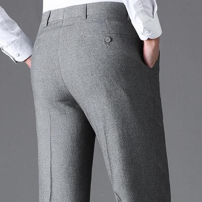 春夏精品薄亚款男式98823-IU西裤商务装百搭男正士无折麻蚕丝西桑