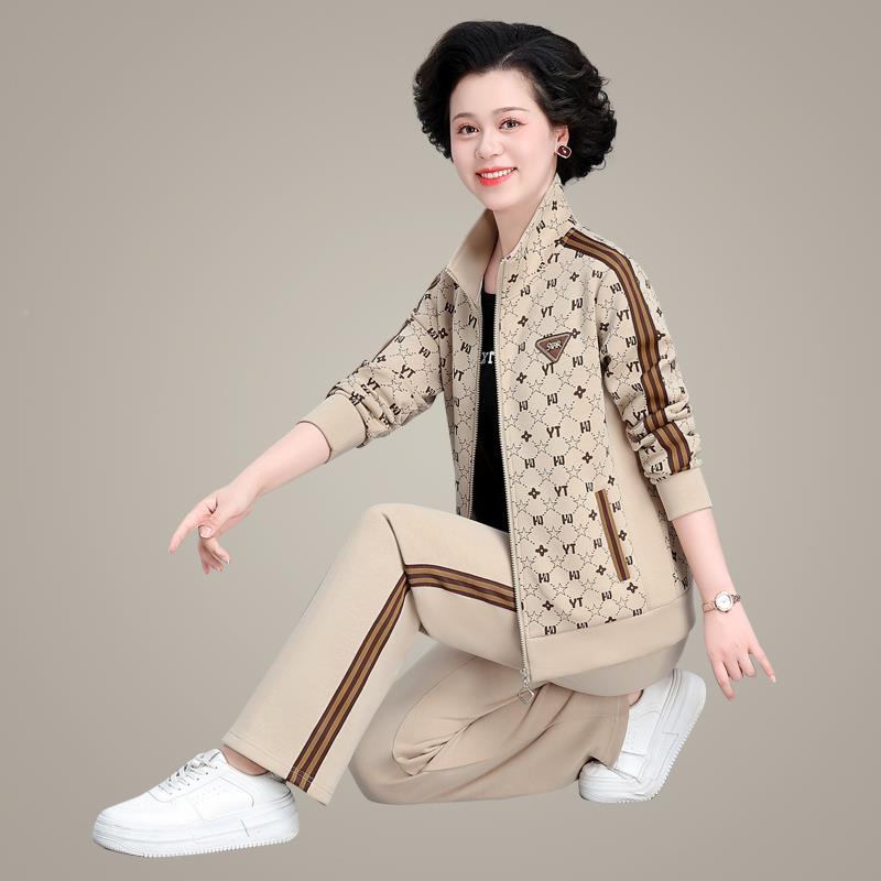 中老服82054518年闲妈秋装运动外套大码春妈秋中年人妇女休上衣服
