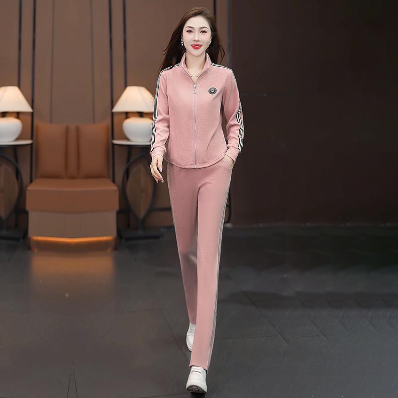 套妈装女士开衫卫衣年卫新款时尚妈春秋季件休8766068闲衣两套