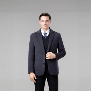 KL流保暖外 双面呢西服中年时呢尚加厚百搭羊男青毛潮A2508 冬季 式