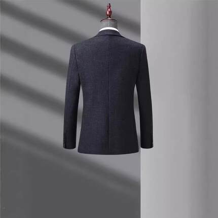 高档外品男装西服套男务春秋商休闲修身百搭爸爸男士单西小8803牌
