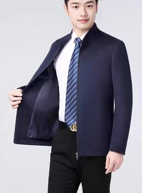 品男士羊毛外套88605款领立新休闲时尚羊绒男商务中年厚牌款爸爸