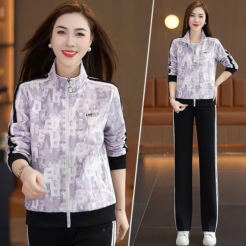 运动套装流女春秋新款高级感时尚气服字母个洋性潮休闲跑82561104