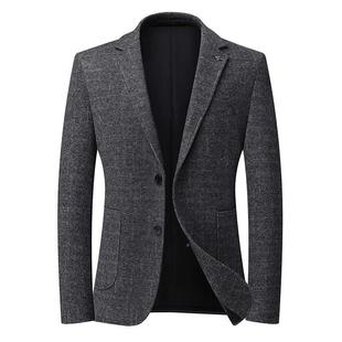 行商务休聚闲专会西装 L件西服外套秋冬新款 政外 羊毛单3603 柜男士