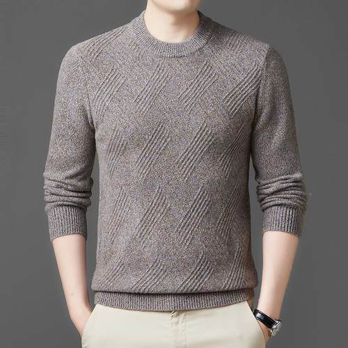 冬季男士精品羊羊绒衫休加ZQ705-YA厚中年男装闲圆领保暖衣针织毛