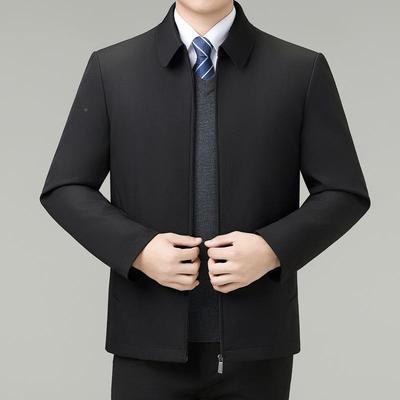 冬季新款绒服男夹白鸭绒中年男25888-25士克加厚可拆卸内羽胆加保