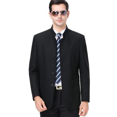 秋冬8020季立领羊毛呢夹男爸中克山装中年士男秋冬款爸装毛呢外套