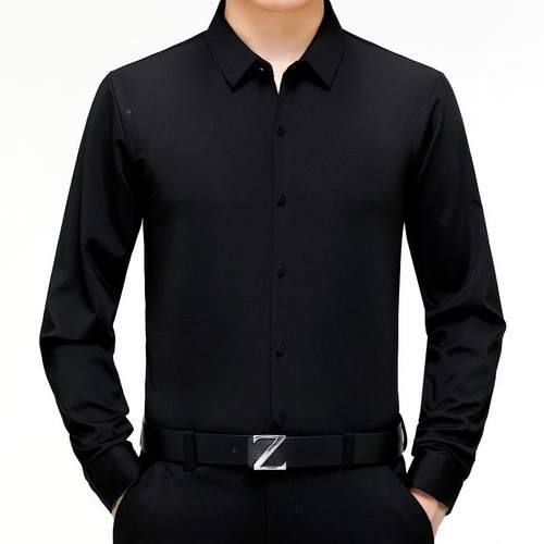 高端专柜桑668-LL男装长衬衫高级感轻奢蚕丝中袖年商务职装业正衬