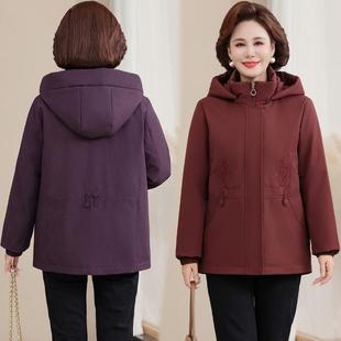 妈妈派克服冬OFT装 年羽绒服女中长大奶码 活奶加厚外 里中老款 新款