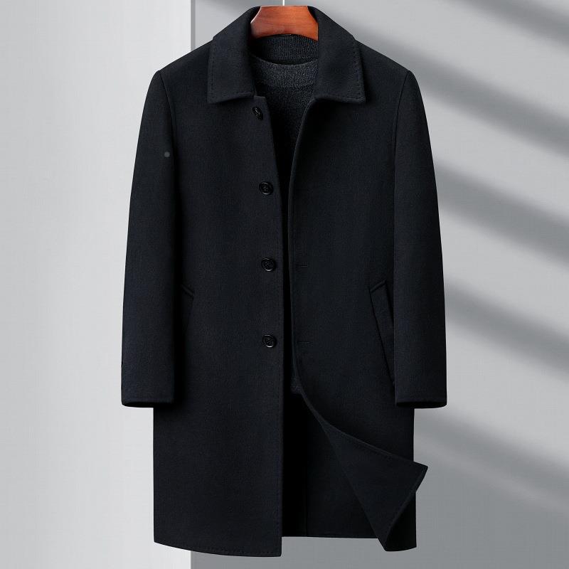 双面羊绒大衣男士中子长款羊毛呢外套秋毛2025-YY冬中衣年呢休闲