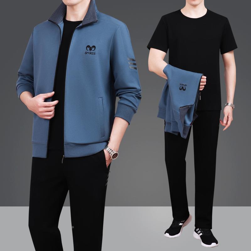 中服老年运动装套男春秋爸爸装82260588外套运岁中年人休闲动男士