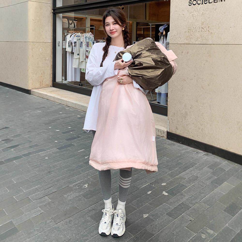 白鸭黑色绒服羽女超长款66-910加厚大码过膝冬女同款男外绒套中戏