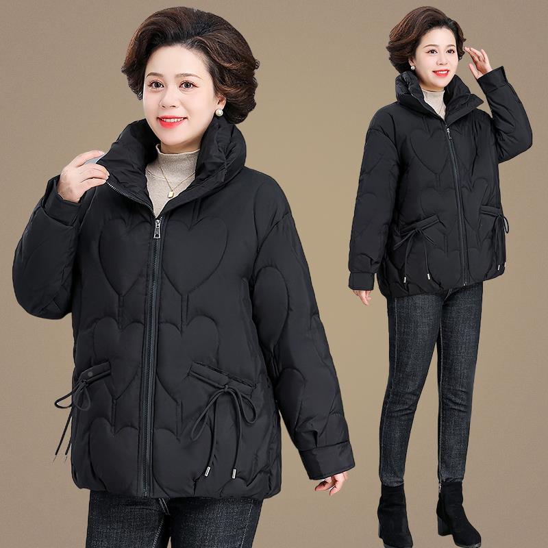 妈妈冬加季棉服女短款加夹棉厚外套中老年五人十多岁厚保厚暖8491