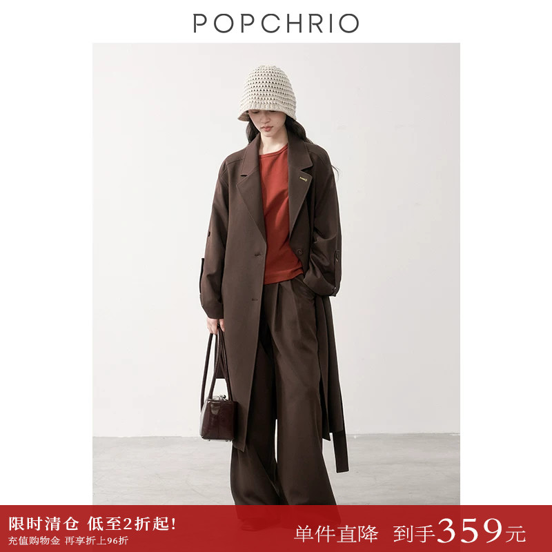 POPCHRIO高级感row风垂感风衣图片