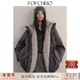 POPCHRIO欧可芮 90白鸭绒花苞羽绒服仿皮草拼接小个子夹克外套女