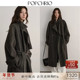 POPCHRIO欧可芮 100绵羊毛立领风衣型双面呢大衣保暖毛呢外套女