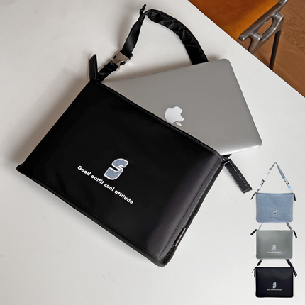 shanahs手提电脑包14寸女笔记本内胆包单肩斜挎平板保护套苹果MacBook Pro/Air13寸通勤收纳ipad包包2024新款