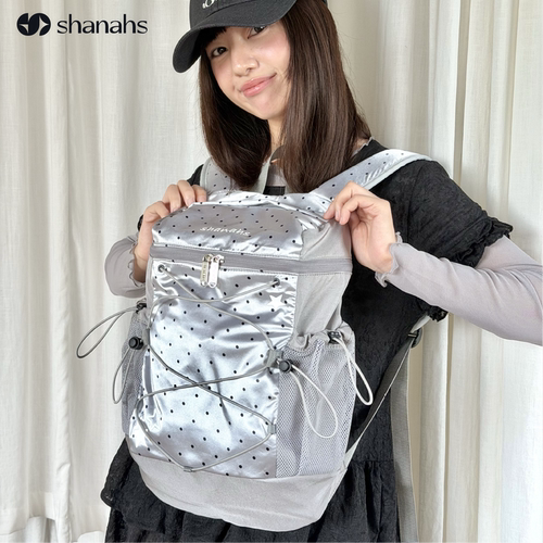 shanahs银色波点通勤旅行双肩包