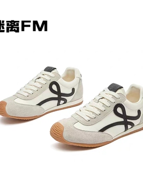 情侣款真皮阿甘鞋女2025秋季新款运动小白鞋复古华夫鞋百搭德训