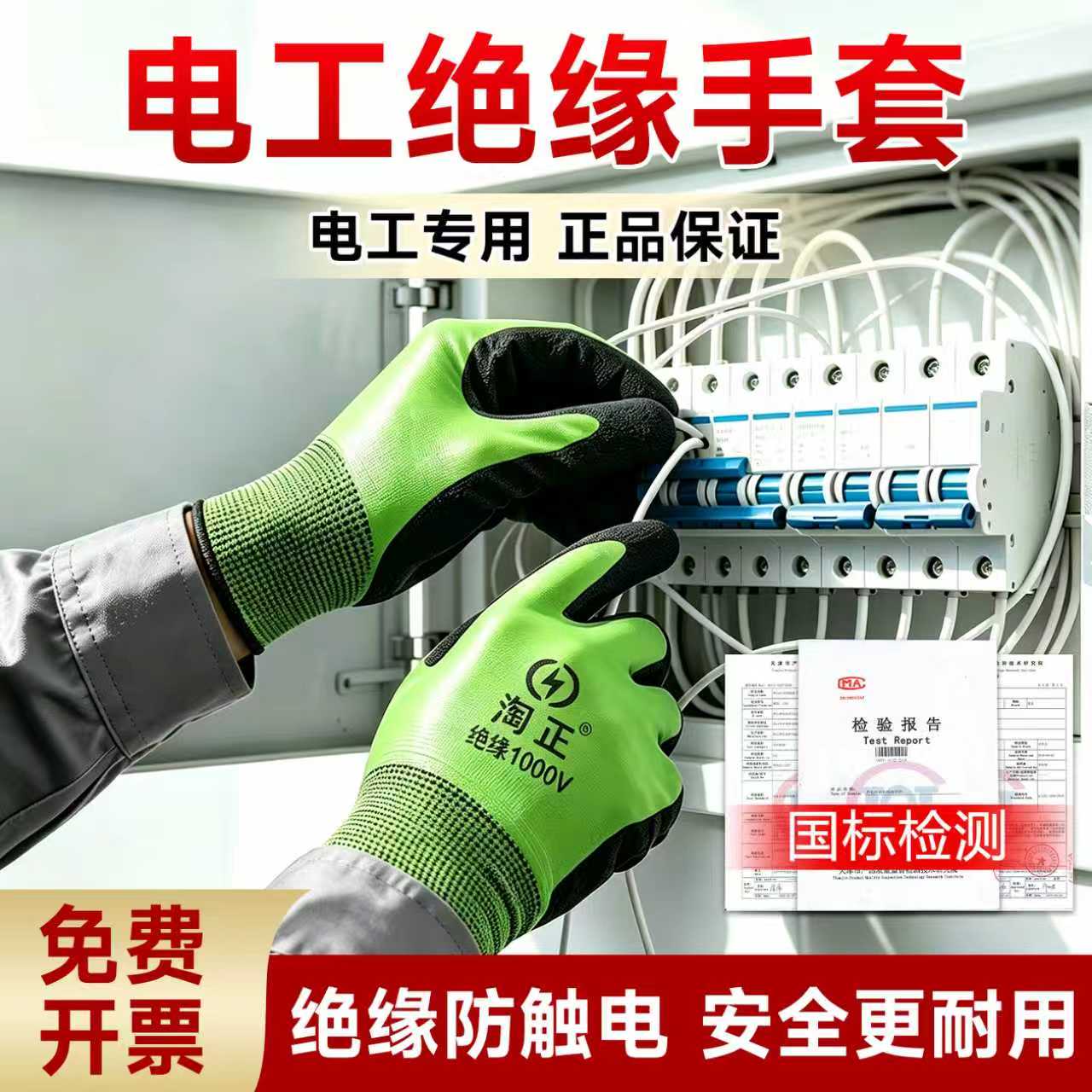 绝缘手套1000v电工380v用低压防电专业高压带电作业防静电防触电