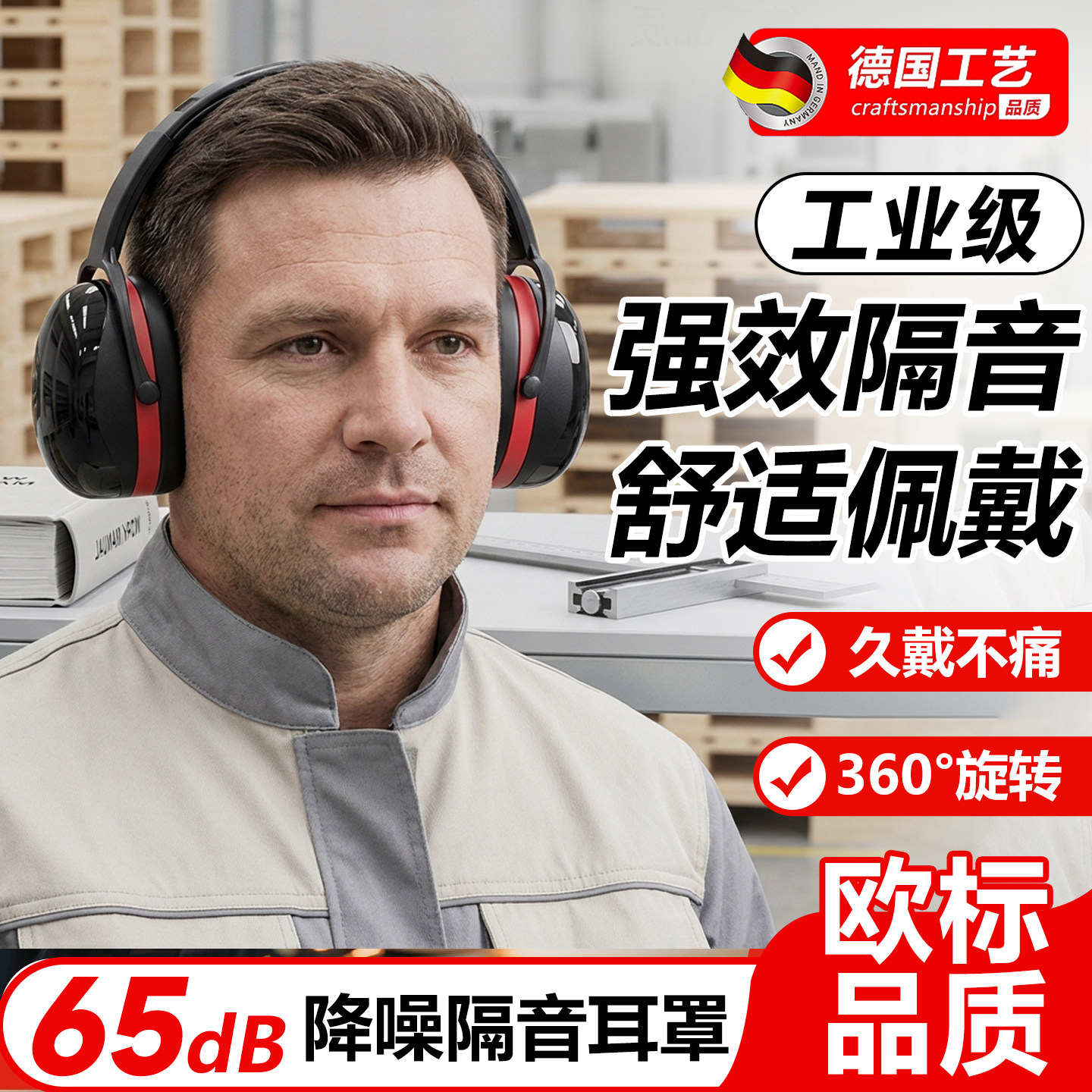 隔音耳罩降噪耳机头戴式耳塞工业防噪强效防噪音神器专用车间静音