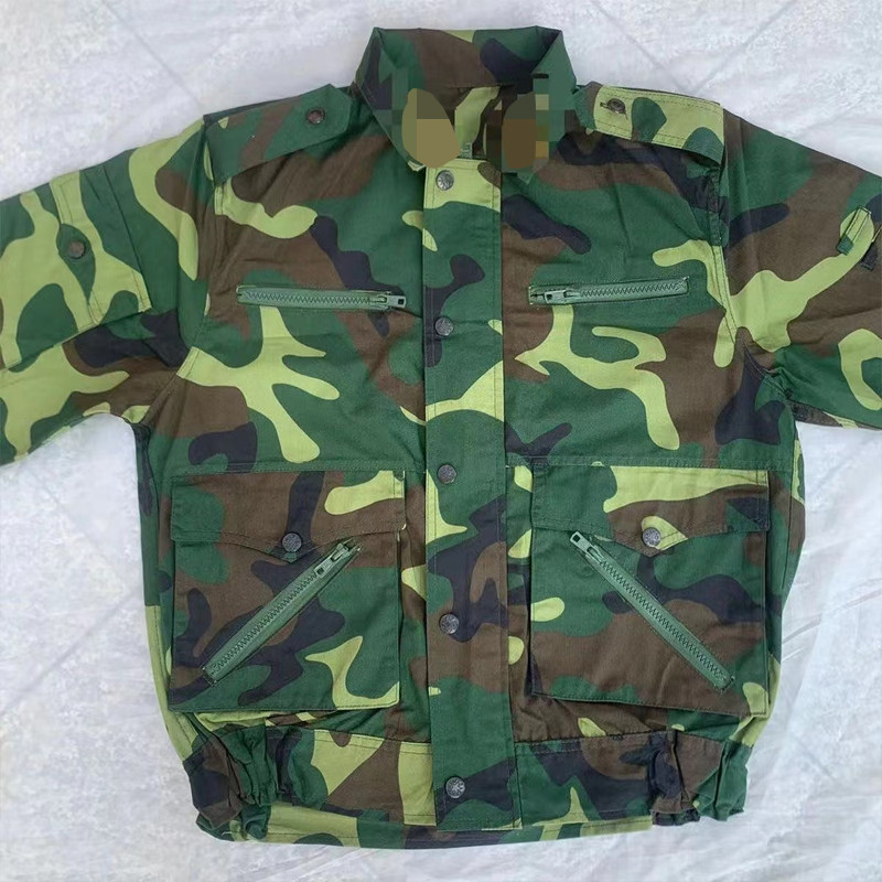 老式87式迷彩服套装耐磨武大花工作服屁兜87老款衣军人迷彩服耐磨