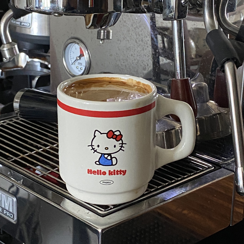 中古风可爱kt猫陶瓷马克 创意卡通猫咪咖啡杯米菲兔情侣水杯340ml