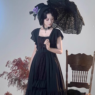 【定金】-红宝石-帝政-OP-长款黑红哥特连衣裙-天方夜谭哥特