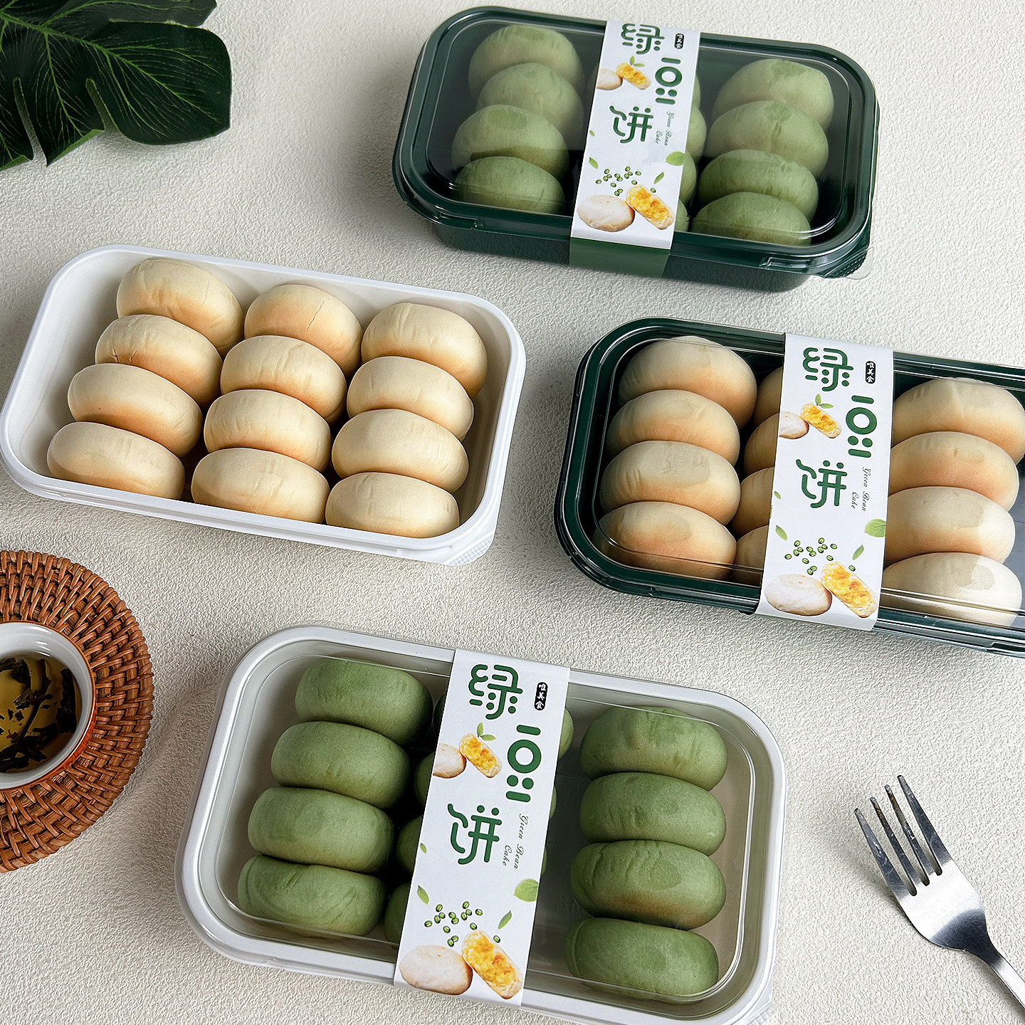 振兴烘焙绿豆饼包装盒透明绿豆糕冰糕打包盒子一次性中式点心糕点
