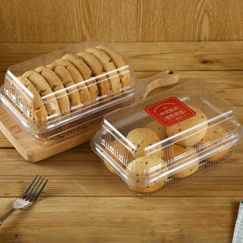 中式糕点包装盒一次性点心麻花盒子桃酥包装盒透明塑料烘焙食品盒