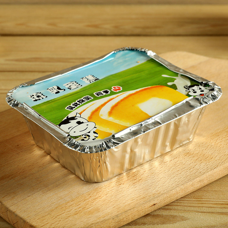 流乳蛋糕包装盒 铝箔面包芝士起司方形一次性流心盒子耐高温100套